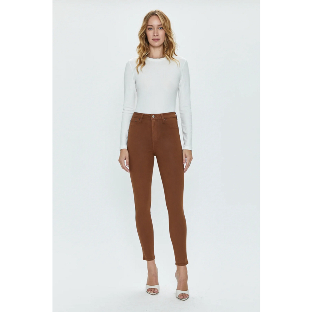 NWT PISTOLA ALINE HIGH RISE SKINNY JEANS PANTS- COATED SADDLE Size 25